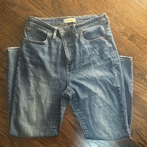 Madewell dark wash skinny jeans crop